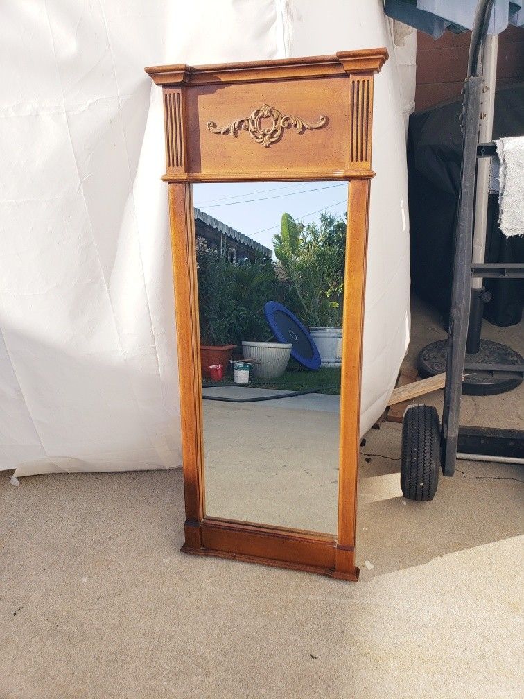 Vintage Mirror With Wood Frame