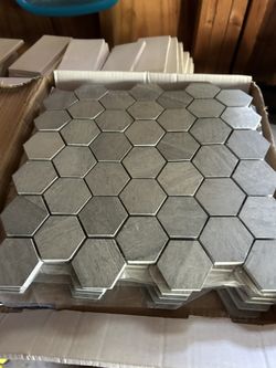 Box Of Hexagon Backsplash Tiles Grey  8  Tiles 