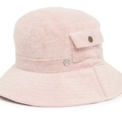 Vince Camuto Terry Light Pink Pocket Lined Bucket Hat