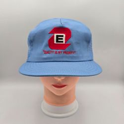 Vintage Caps By Genie "E" Quality Is My Priority Blue Trucker Adju. SnapbackHat