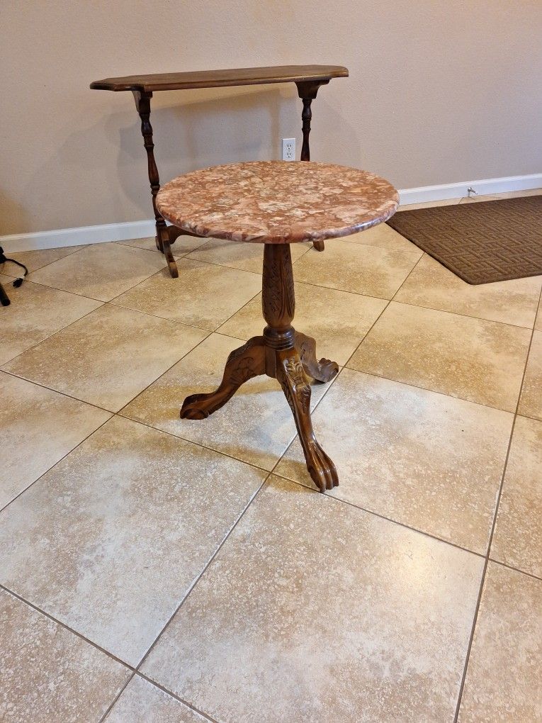 Antique Marble End Table