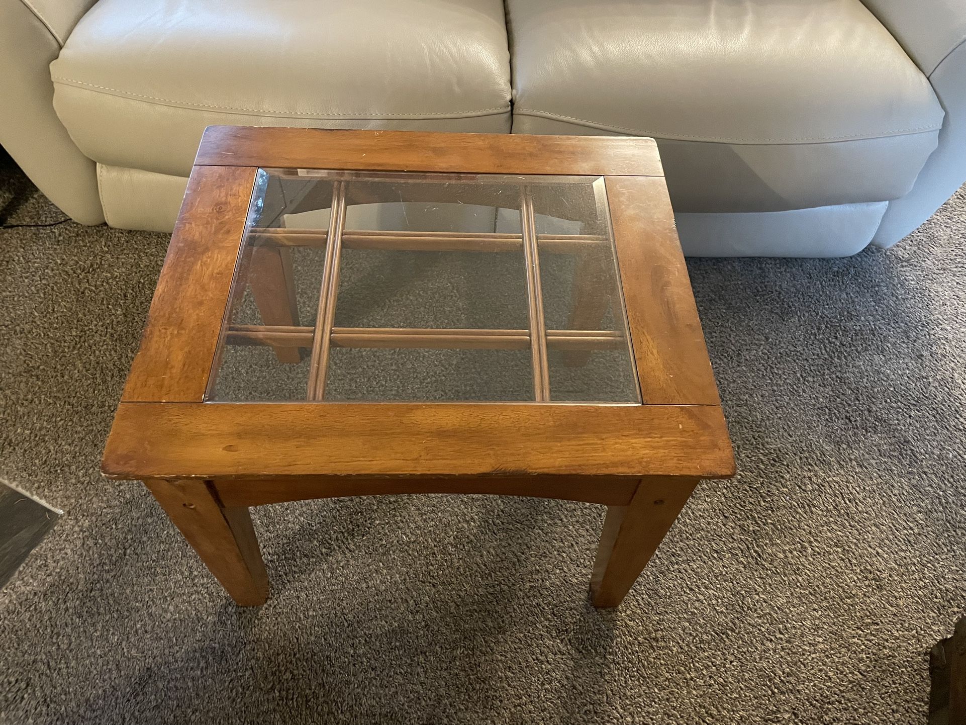 Glass Top End Table