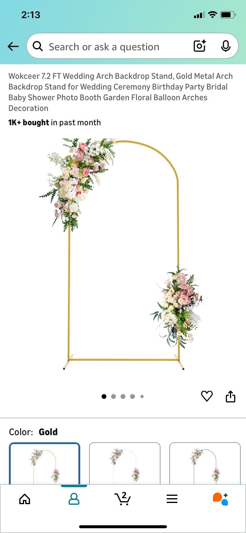Gold Wedding Arch Backdrop