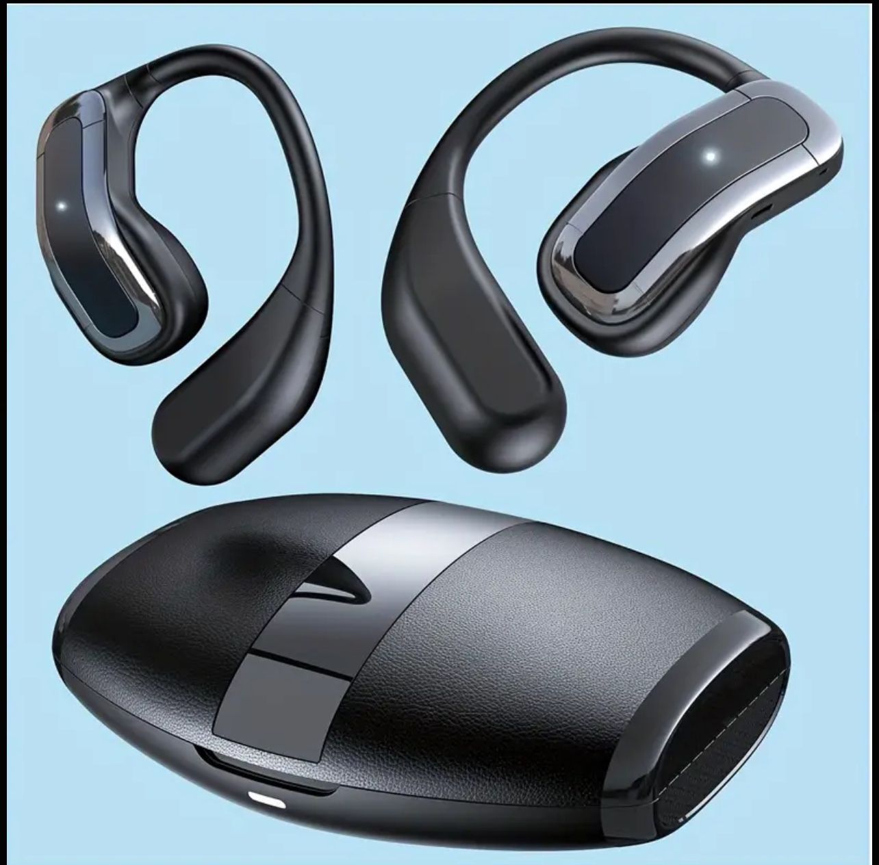 Open-Ear True Wireless Headphones With Microphone, Ultra Comfort Earbuds With Earhooks, HiFi Stereo, Fast Charging, 36HRS Playtime, Compatible With IP