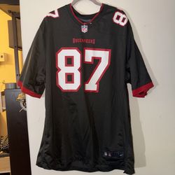 Nike Tampa Bay Buccaneers #87 Rob Gronkowski 3XL On Field Vapor Gray/Red Jersey