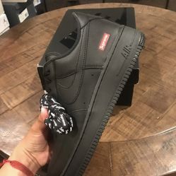 Supreme X Nike Air Force 1 Black Sizes 8M-12M
