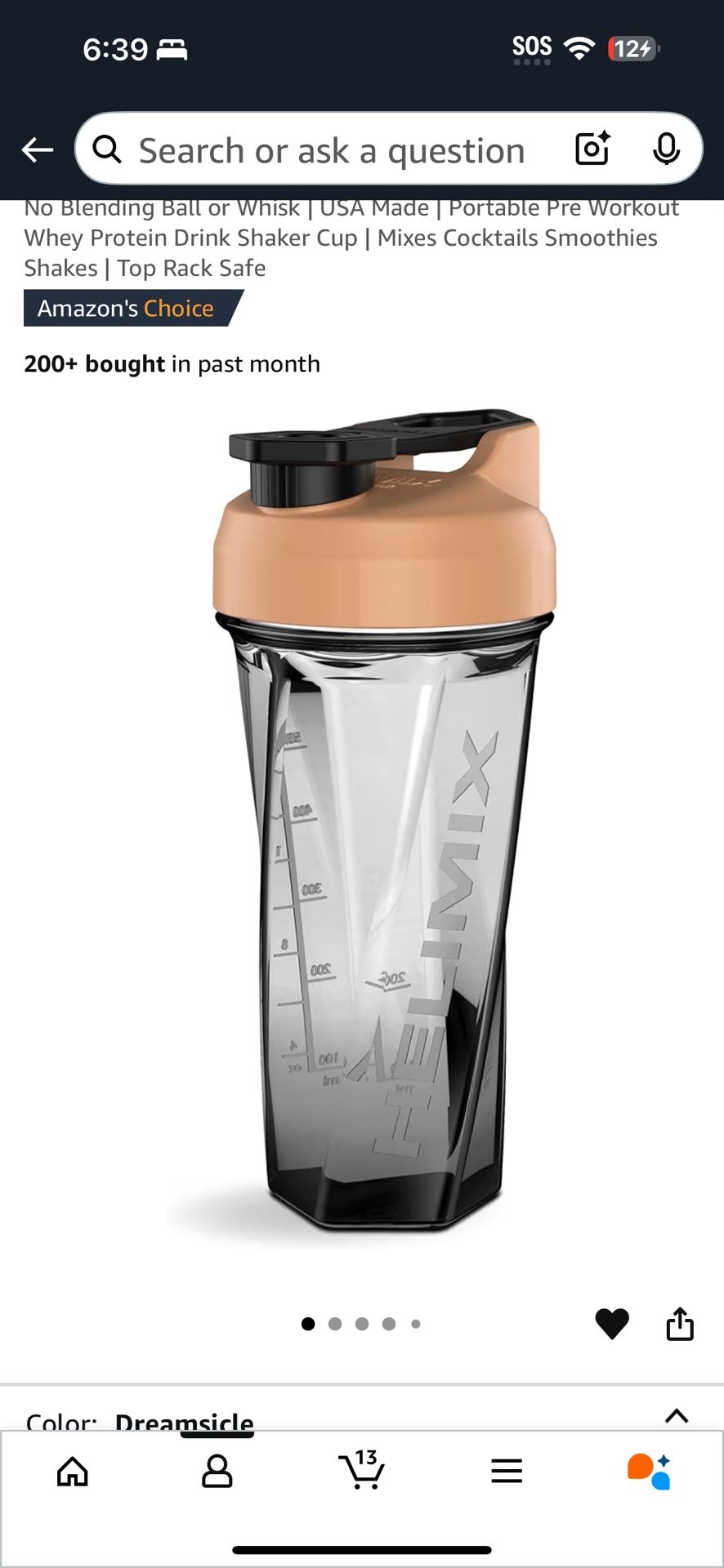 HELIMIX 2.0 Vortex Blender Shaker Bottle