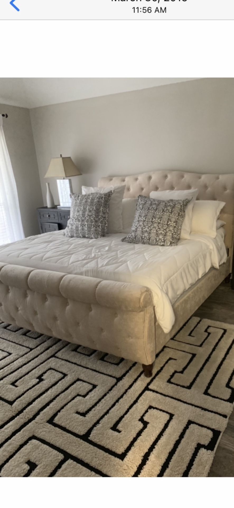 Beautiful King Size Bed With Mattress Almost New