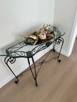 Glass side table
