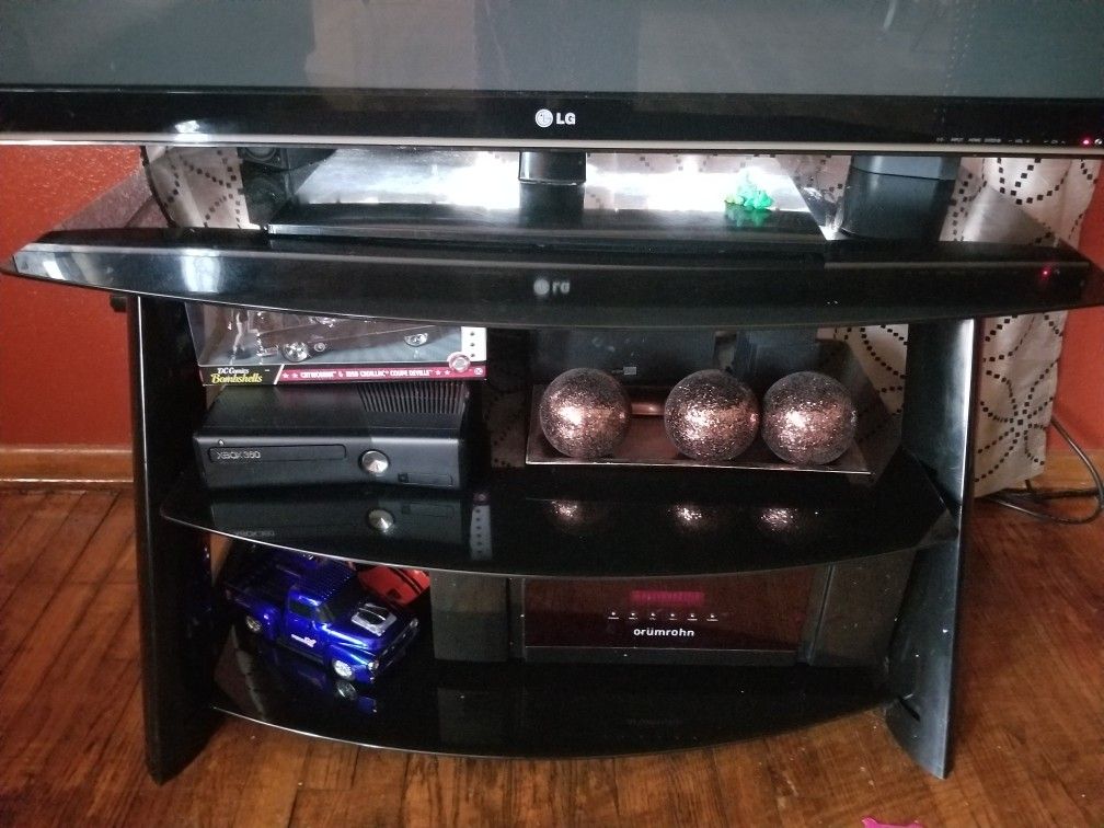 Glass tv stand