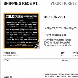 3 Day Goldrush Ticket Rave