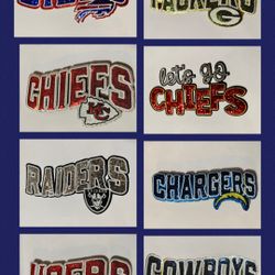 Bills Packers Chiefs Raiders Chargers 49ers Cowboys Patches