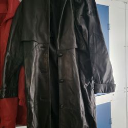 Vintage Black Leather Coat