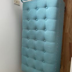Tufted Ottoman Bench - Light Blue