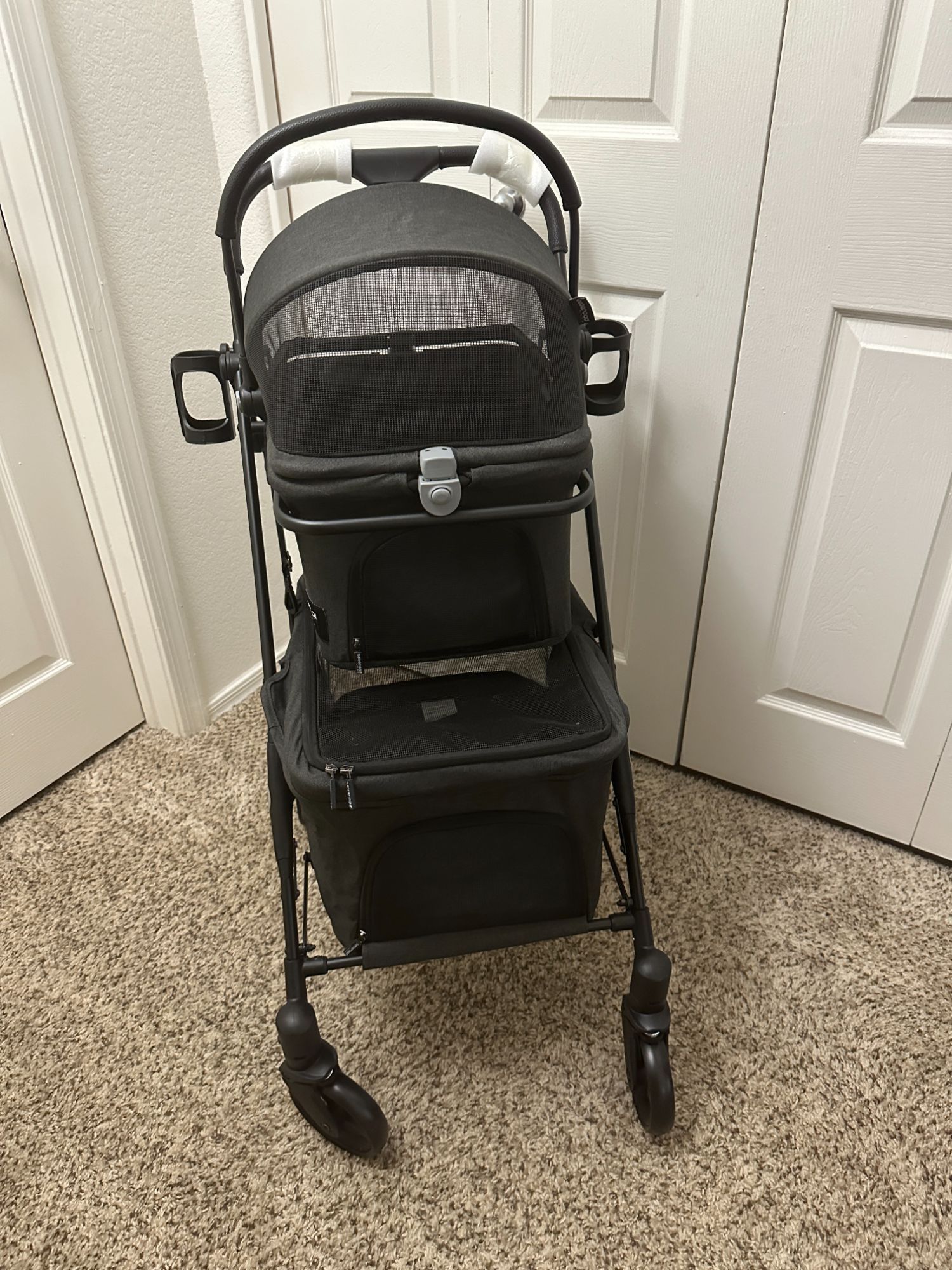 New Beberoad Pets T1 Double Lightweight Foldable Pet Stroller Detachable Carrier