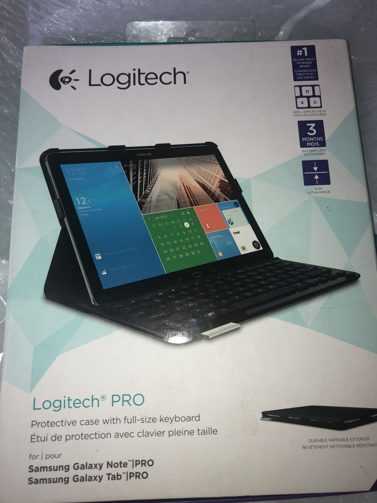 Logitech Pro Protective Case with Full-Size Keyboard for Samsung Galaxy Note Pro and Samsung Galaxy