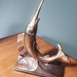 Metal Swordfish Art, Statue Vintage