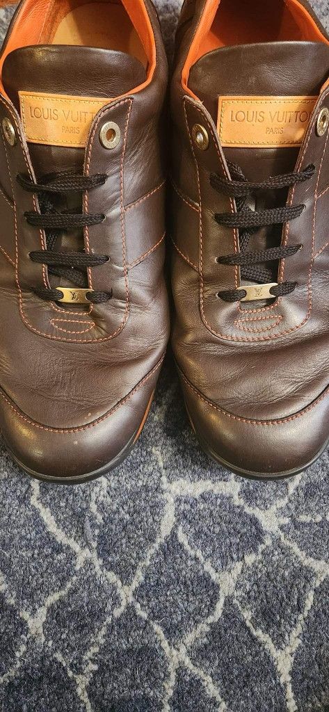 Louis Vuitton Chocolate Brown Leather Low-top Sneakers Size 10 1/2