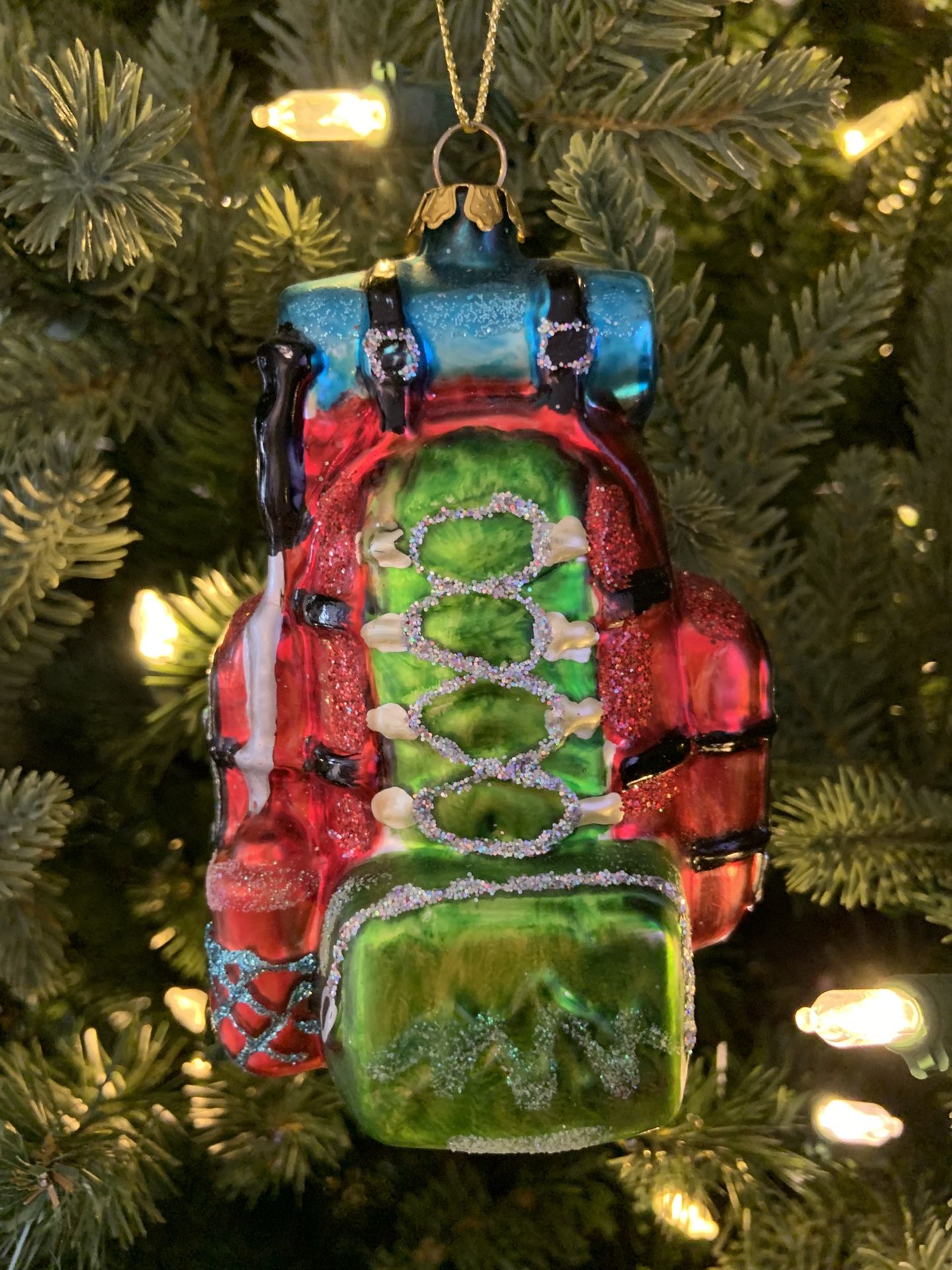 Glass Backpack Ornament