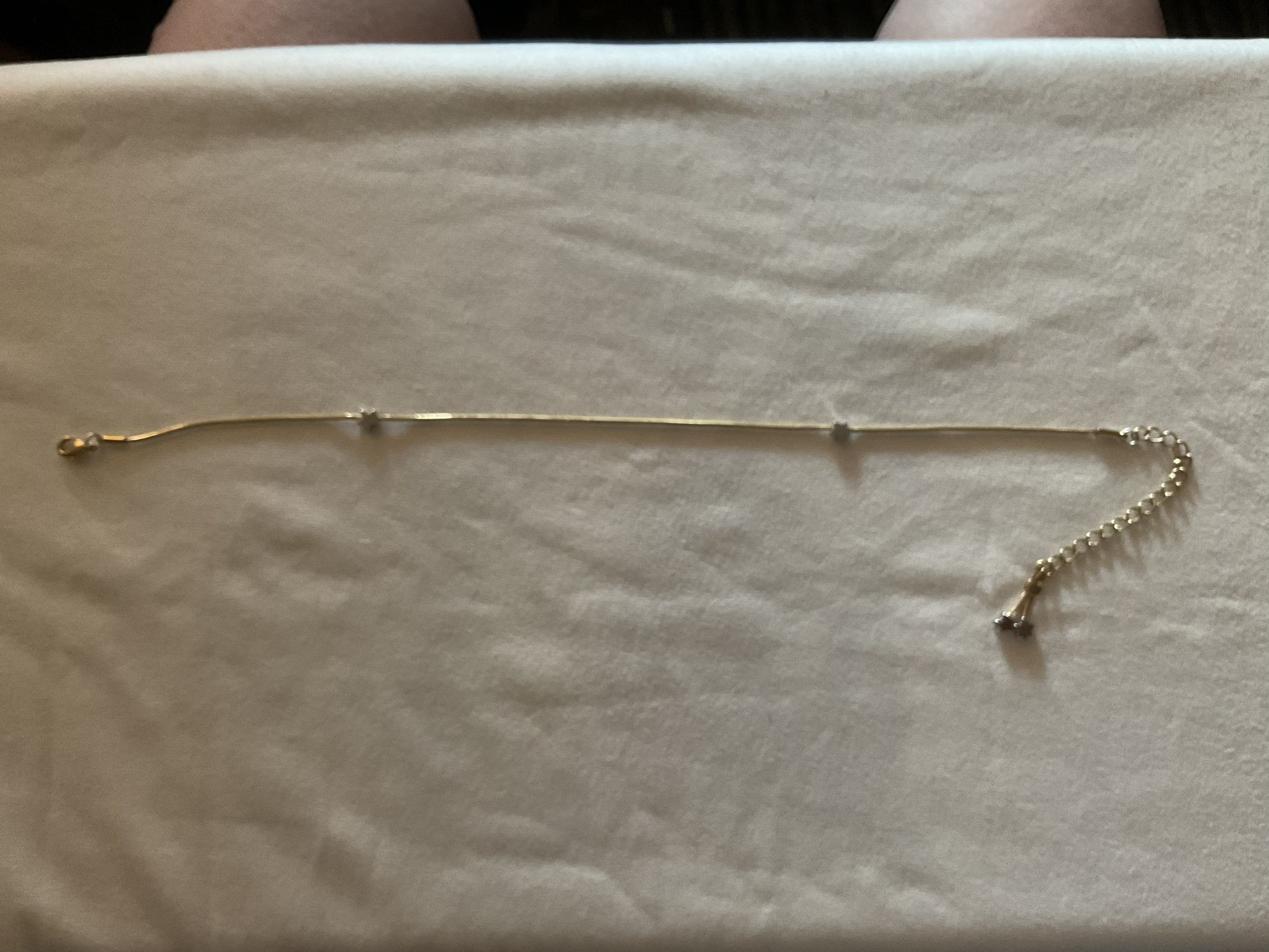 Golden Anklet with Silver Stars