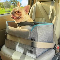 PETSFIT Dog Car Seats for Small Dogs - Patented Safety Buckles - Safety Tether - Foldable Travel Dog Booster Car Seat Reduces Anxiety & Road Trips - S