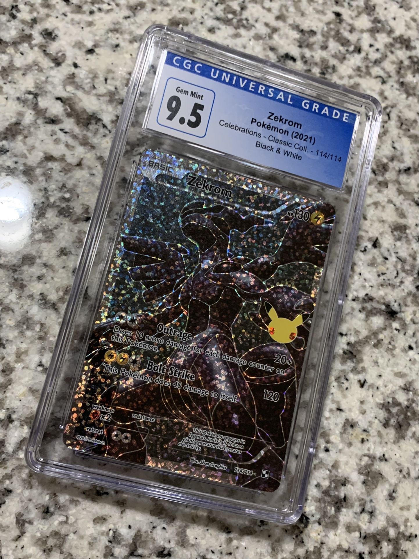 Pokemon TCG Zekrom Black & White Full Art CGC 9.5 Gem Mint 2021 Pokemon Celebrations 114/114