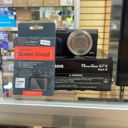 Canon G7X Mark III Silver With Screen Shield 