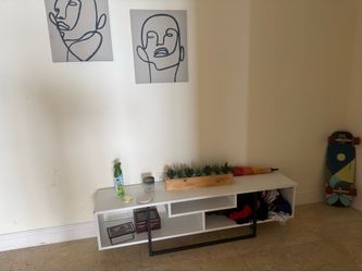 Modern Console Table + Minimalist Wall Art Set