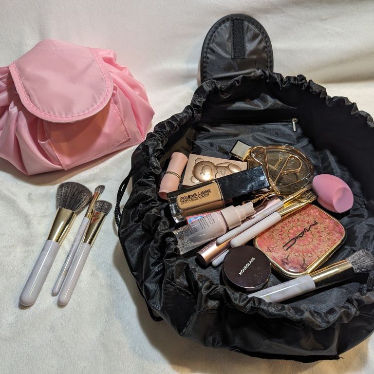 Drawstring Lay Flat  Cosmetic & Makeup Bag 