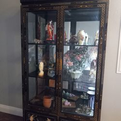 Antique Mother Of Pearl China Cabinet