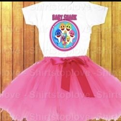 Baby Shark Party Outfit 4T Tutu