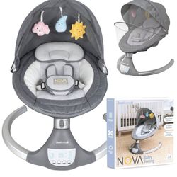 Jool baby Nova Motorized Infant Baby swing- Gray: Electric, Portable with Adjustable Speed, Machine Washable Seat Pad