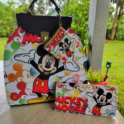 Mickey Purse Bag/Backpack, Wallet And Coins Purse 