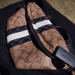 Coach Men's Brown Signature PVC Waist Bag Body Bag C3228