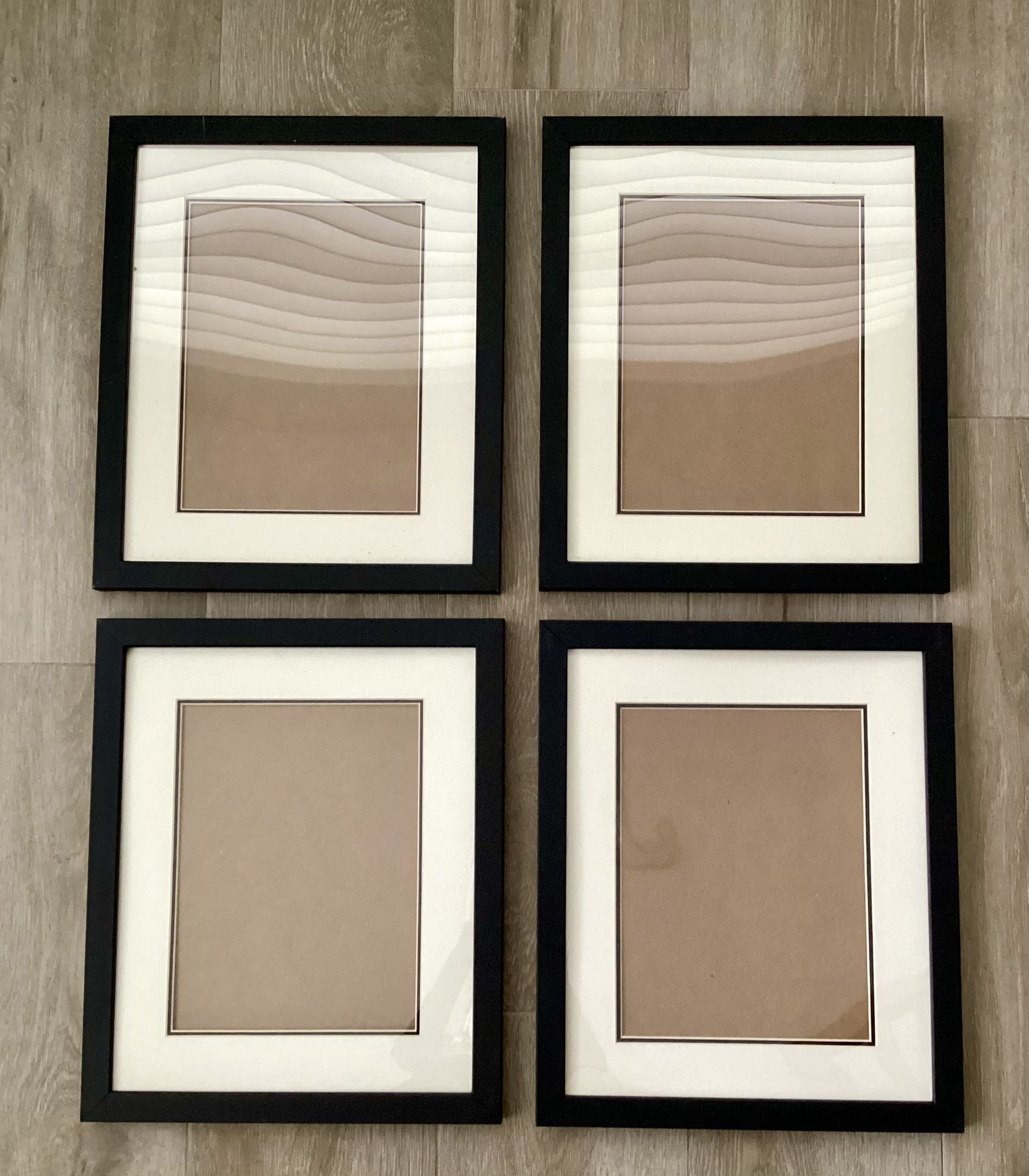 Fits 13.5 × 10.5 inch artwork (overall size 16.75 × 13.75 inches) Black Modern Picture Photo Frames Set of 4 