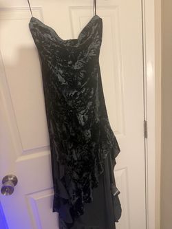 Navy blue Velvet Strapless Formal Dress