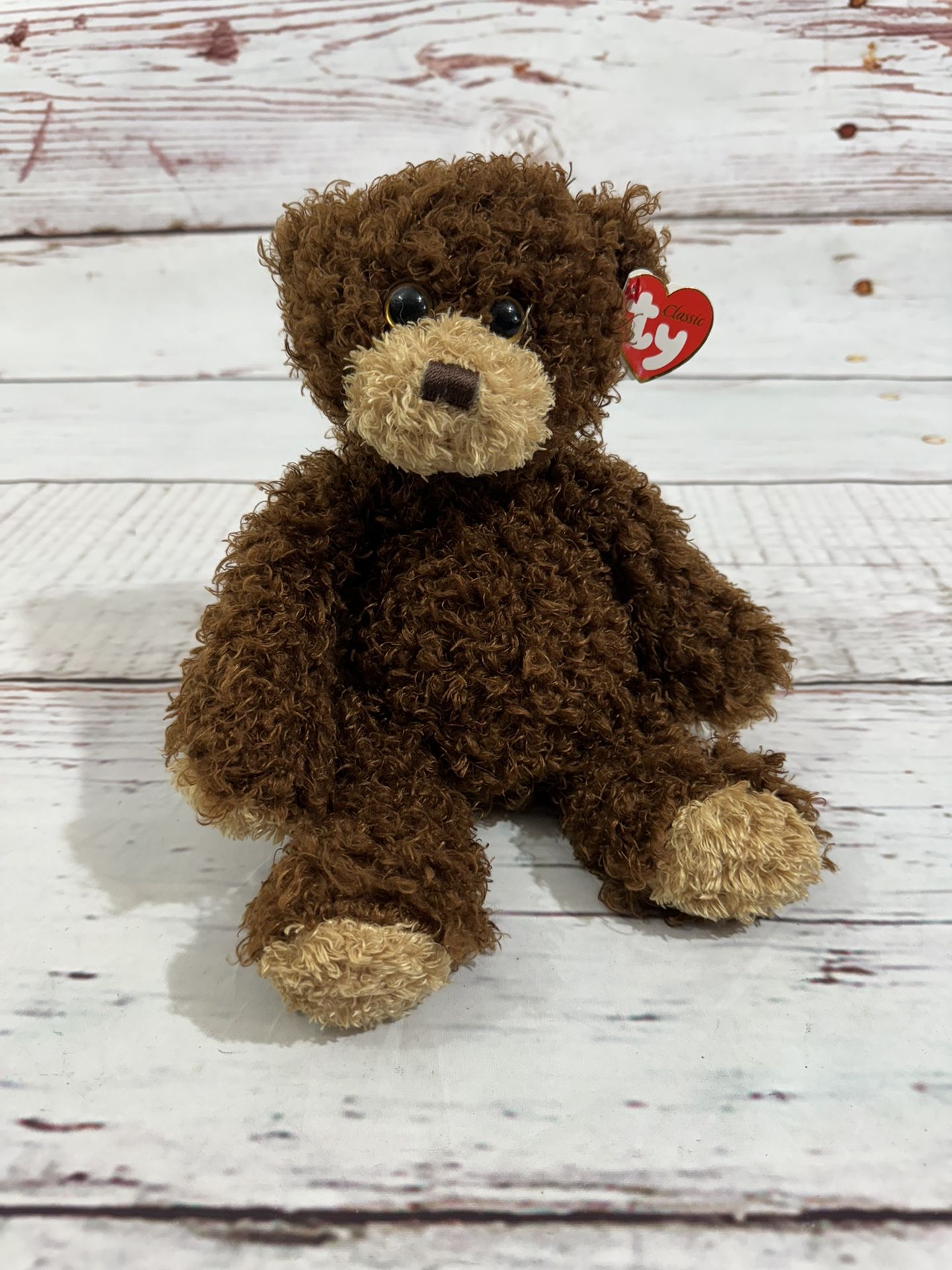 Ty Classic Shaggy Brown and Tan Teddy Bear 12" Plush 2010 Stuffed Animal Toy 