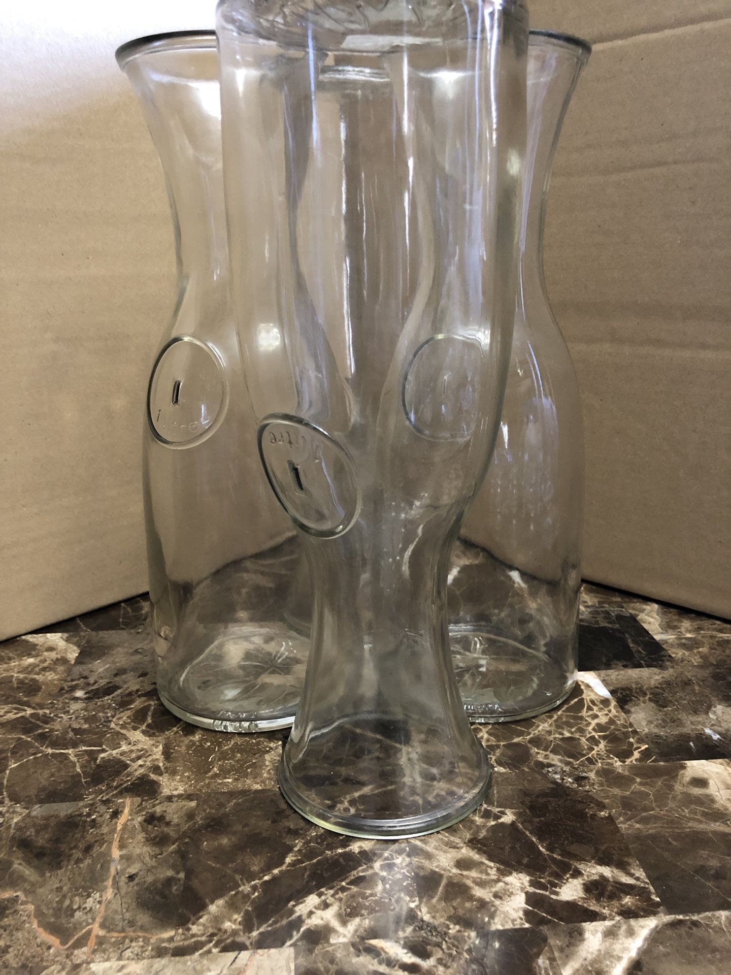 Glass Water or Wine Carafe - 1 Liter (4)
