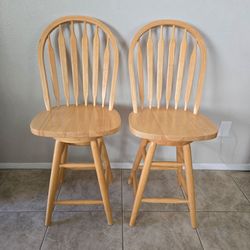 Solid Wood Swivel Counter Stool