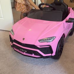 Pink Lamborghini Kids Toy Car 