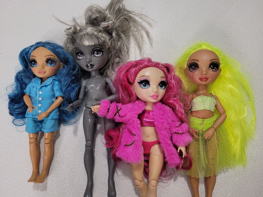 Lot of 4 Rainbow High Dolls Karma Shadow Skyler
