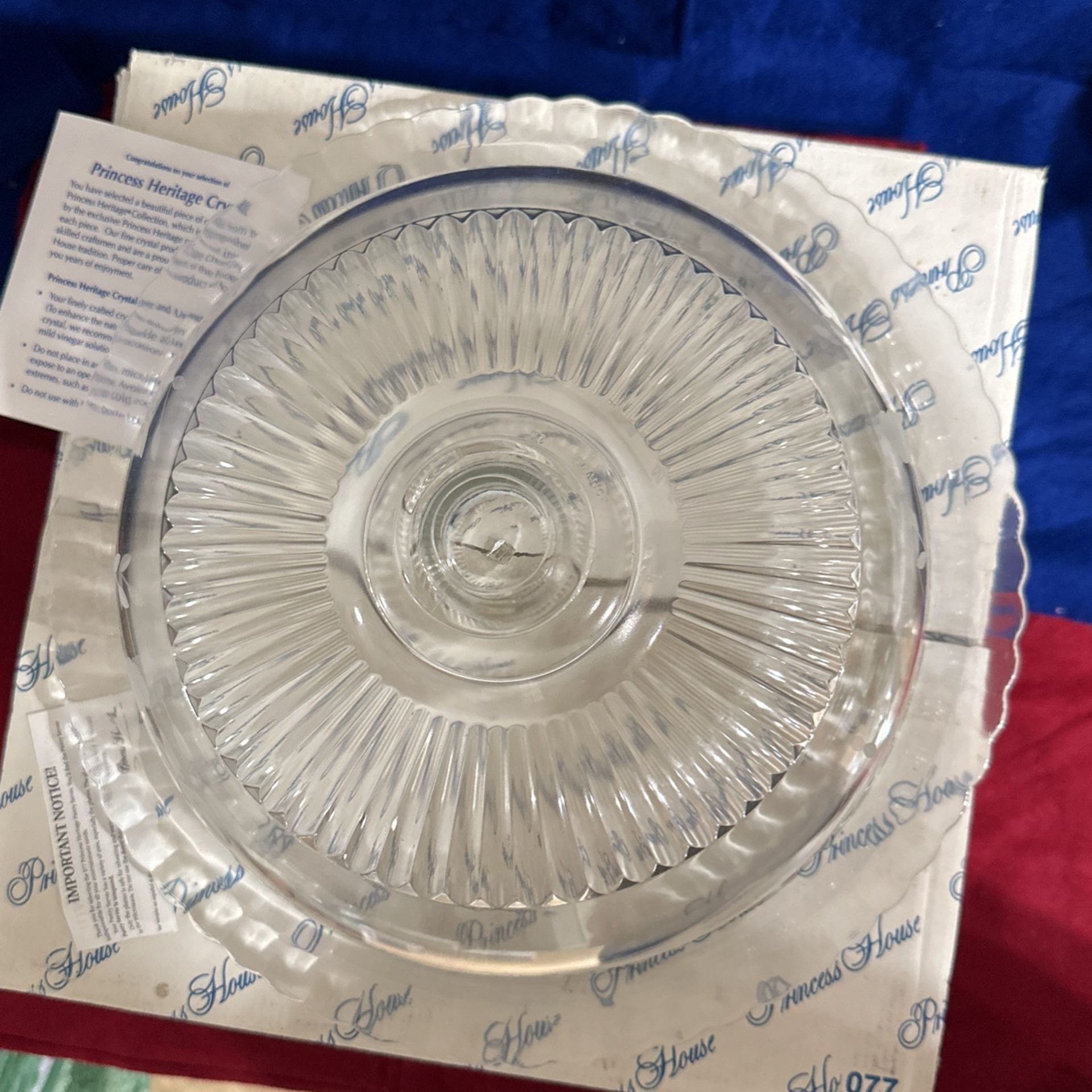 Princess House Crystal Pie Cake Plate And Cover