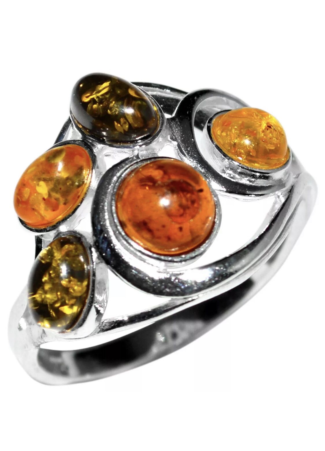 925 sterling silver Baltic Amber ring size 7