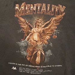 Mentality Stonewash graphic t-shirt Motivational Tee  Positive Thoughts 3XL