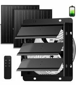 Solar-Powered Exhaust Fan with Remote and Panels