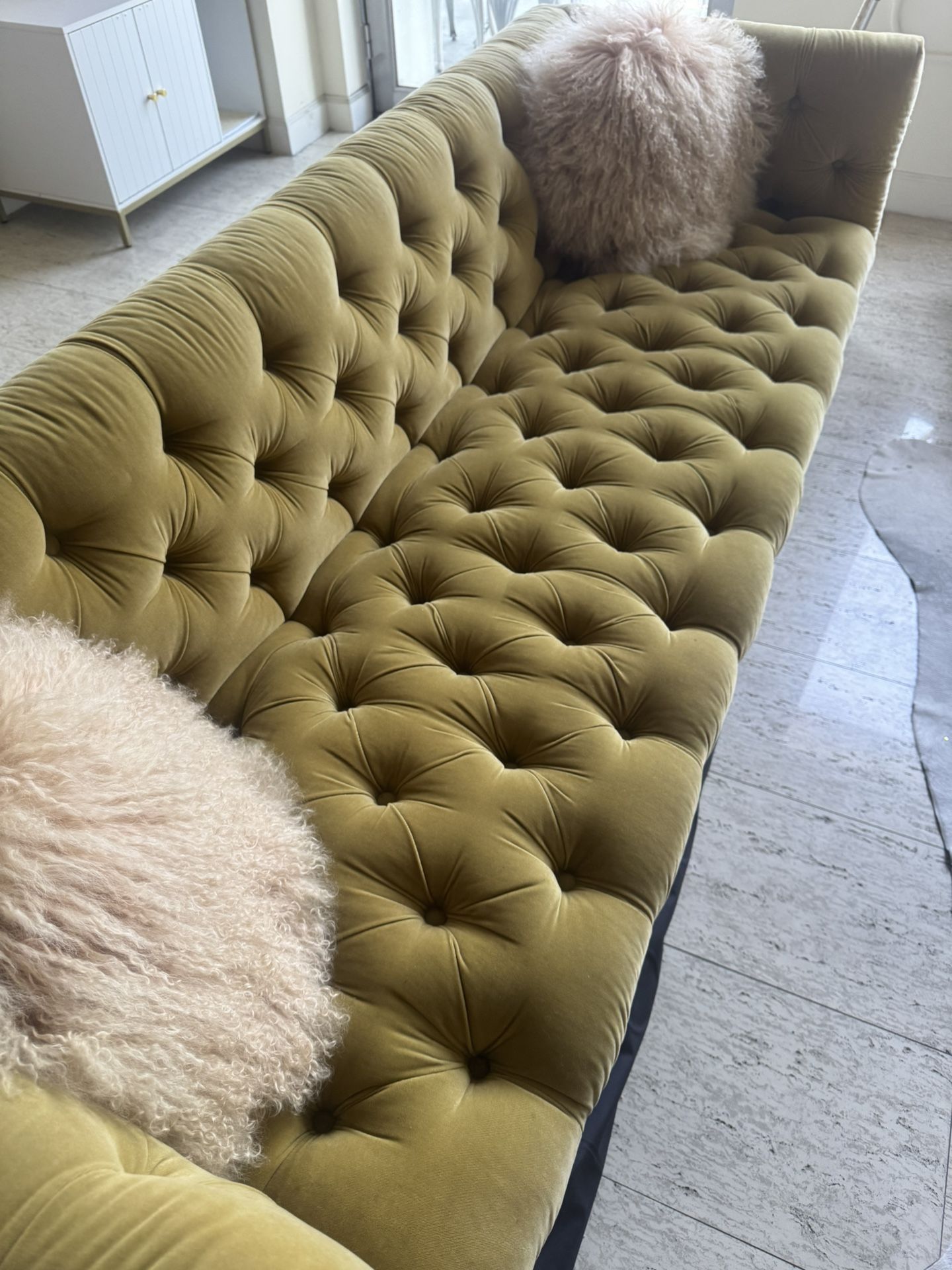 Chartreuse Tufted Couch 