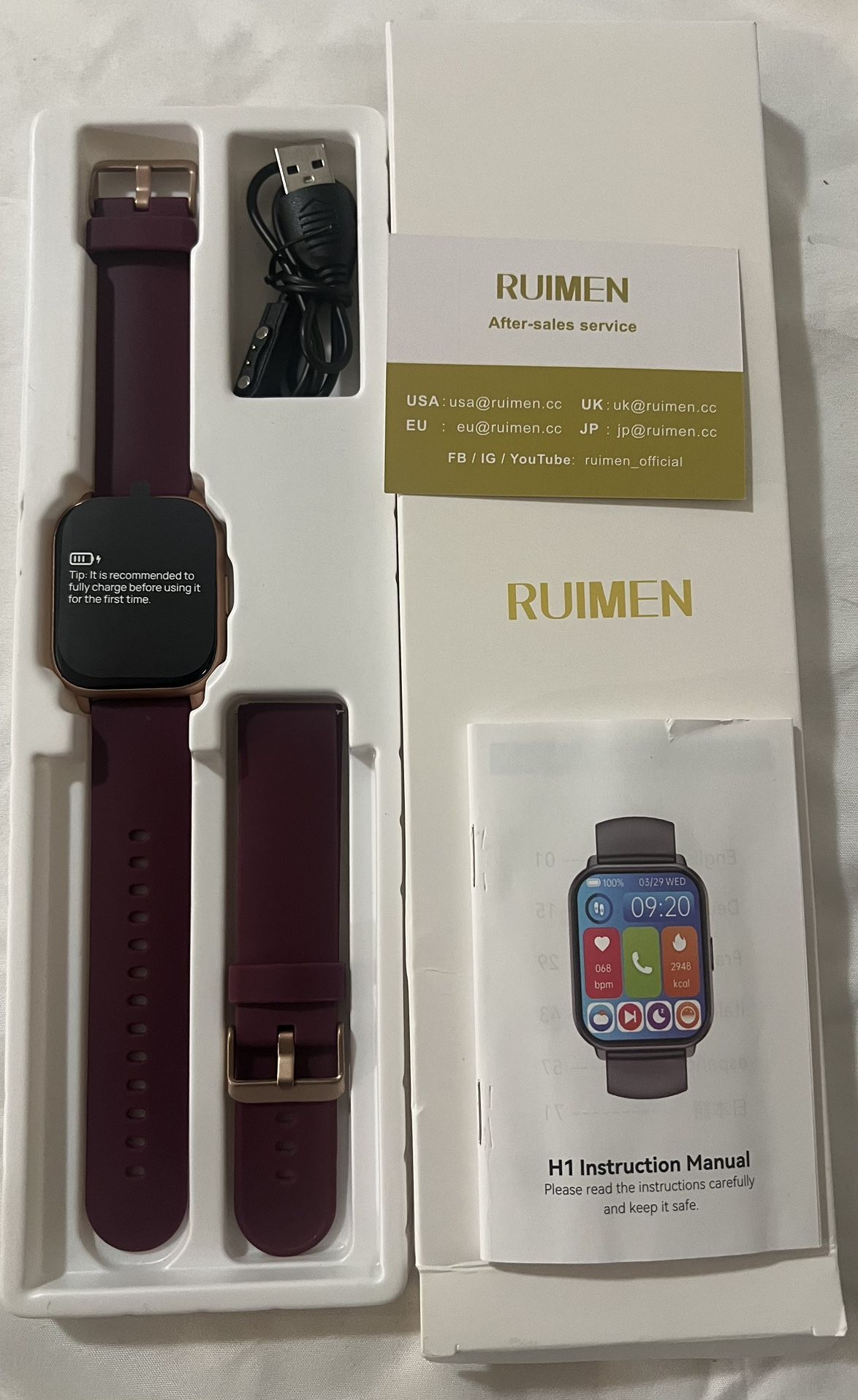 RUIMEN Smart Watches for Men Women (Answer/Make Calls, 2 Bands Included), 1.8" Smartwatch for iOS/Android Phones, Fitness Tracker Heart Rate/Sleep Mon