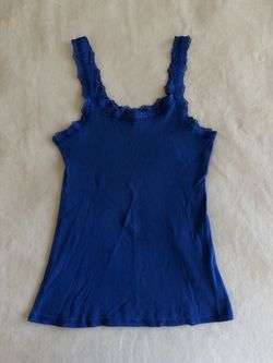 Blue lace trim tank