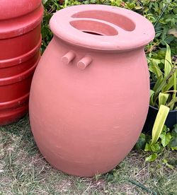 Flat Back Castilla 50 Gallon Rain Barrel TerraCotta Heavy Duty Plastic Rust Proof Port  NO SHIP BUT PICKUP ONLY Beautifully designed to give you the c