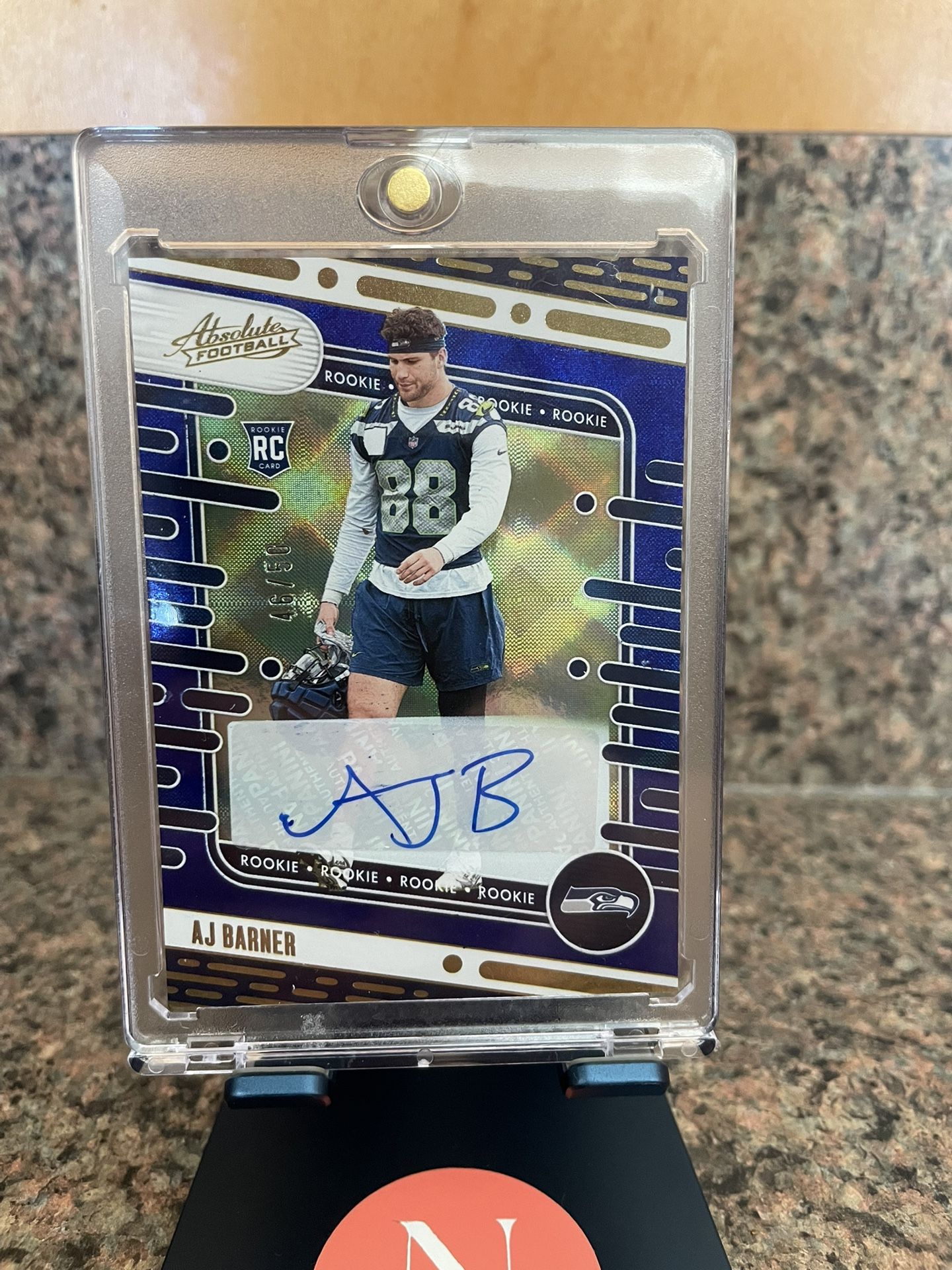 AJ Barner Auto /50 Sports Card 